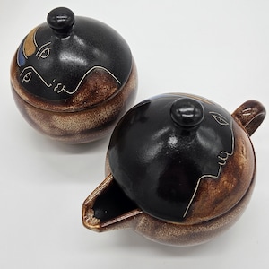 Vintage Mara Mexico Face Sugar and Creamer Set – Orb Studio Pottery