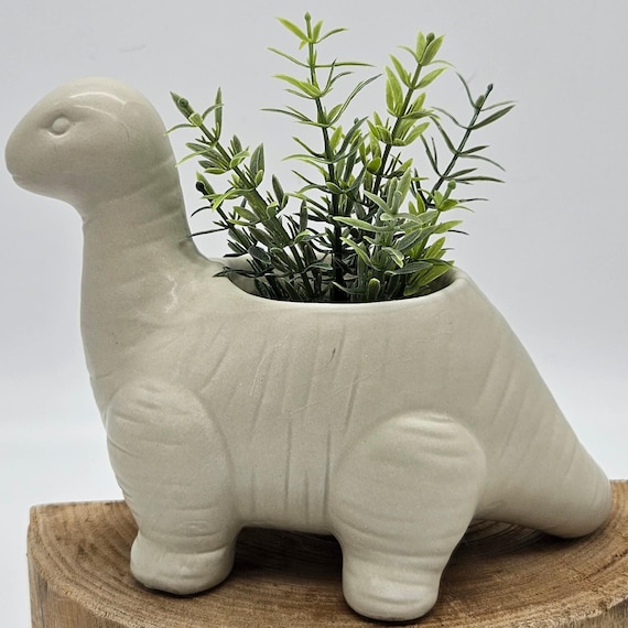 Ceramic Dinosaur Planter - Small Dino Succulent Pot