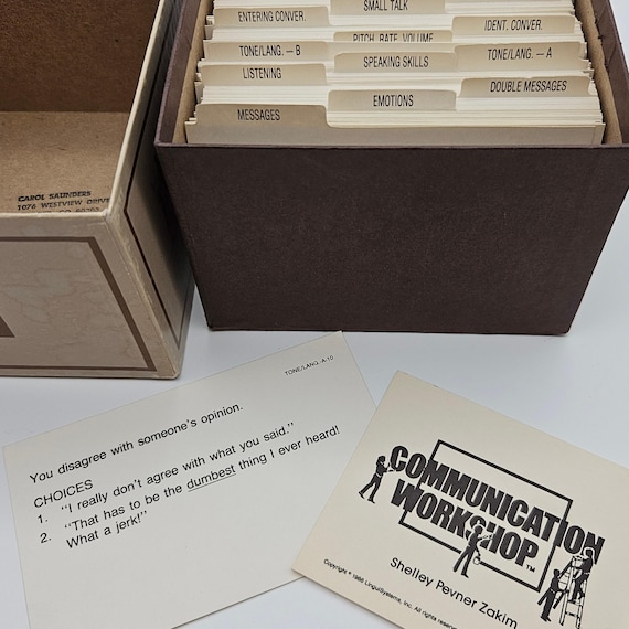 1986 Communication Workshop Scenario Cards: Vintage Educational Resource