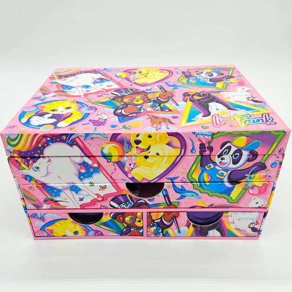 Vintage Lisa Frank Stationery Box – 90s Set w Stickers, Stationary, Tape, Markers & Paper