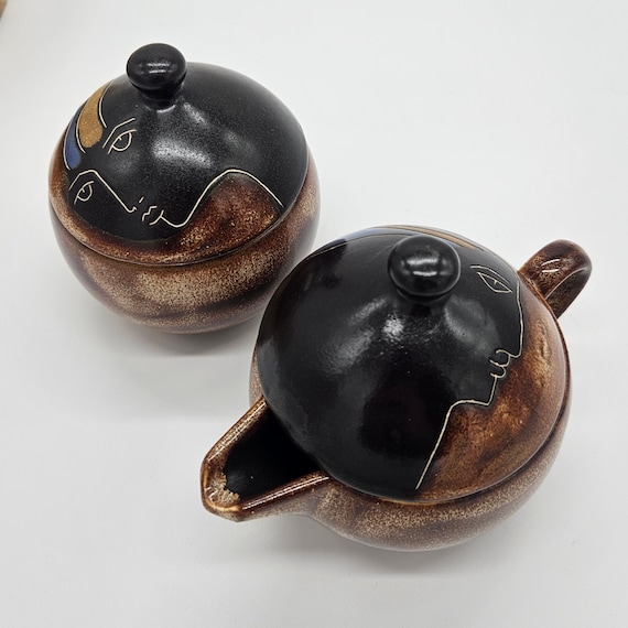 Vintage Mara Mexico Face Sugar and Creamer Set – Orb Studio Pottery