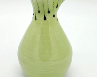 Vase Mary Covell Bud Studio Pottery - Vernis goutte à goutte vert