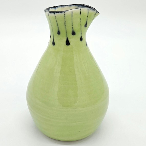 Studio Pottery Mary Covell Bud Vase - Green Drip Glaze