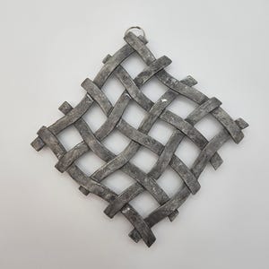 Vintage Copco Woven Aluminum Trivet – 6.5″ × 6.5″, Mid-Century Patina, Unique Kitchen Accent
