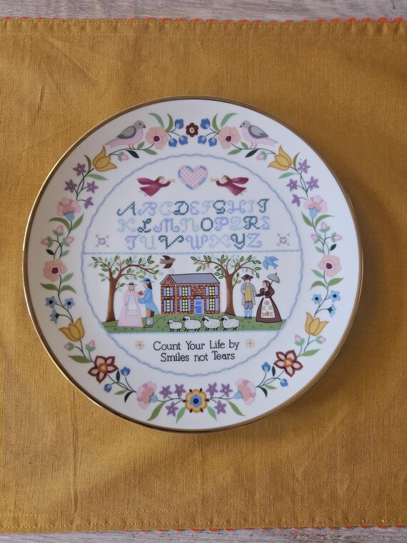 1986 Embroidery Style Jacobean Sampler from The Collection by Linda Griffith