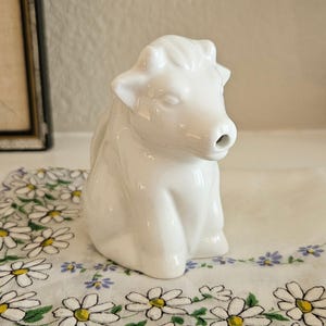 Vintage French Porcelain Cow Creamer: Small Bud Vase