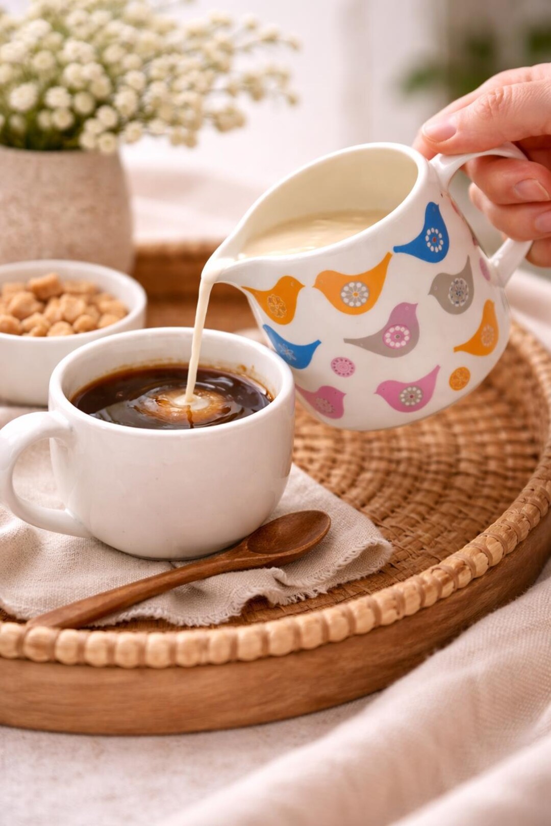 ECP Design Love Birds Small Jug, Ceramic Creamer, Bird Pattern - Etsy