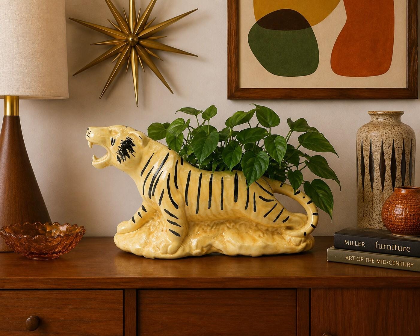 Vintage Ceramic Tiger Figurine - Etsy