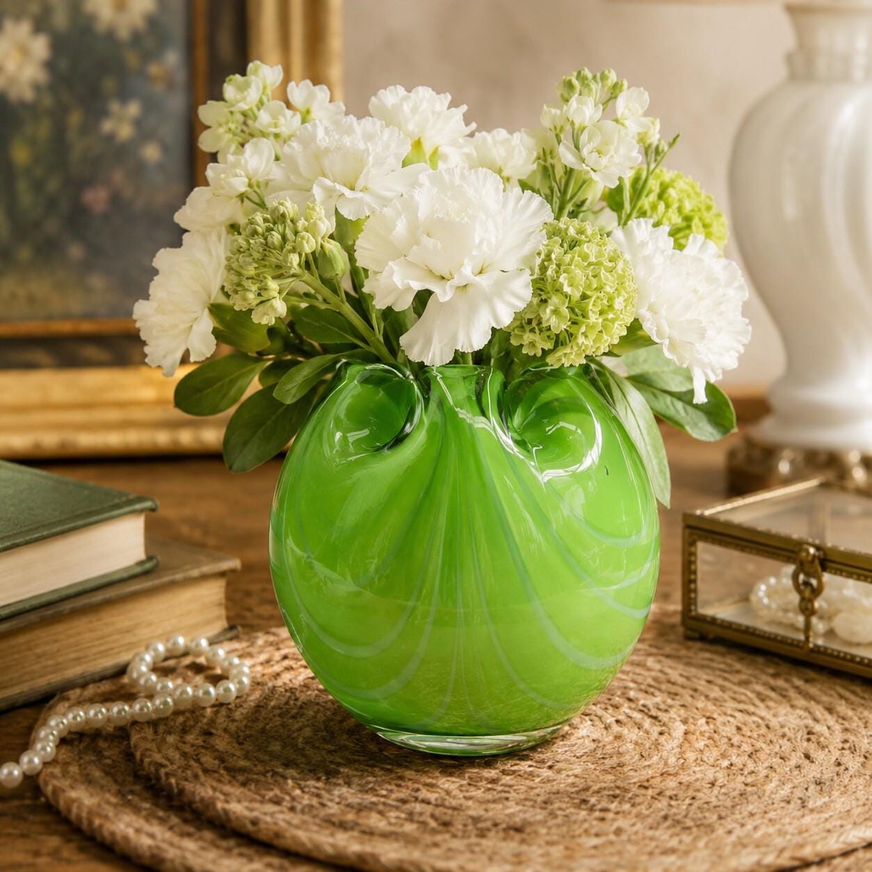 Green Murano Art Glass Vase - Etsy