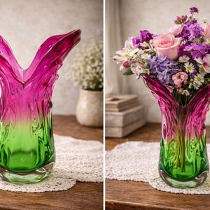 Pink Murano Vase - Etsy