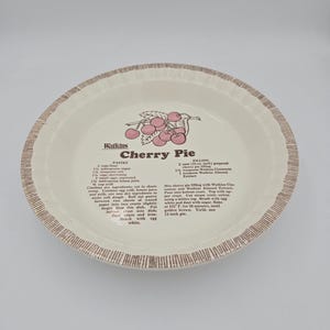 Vintage Watkins Cherry Pie Ceramic Pie Plate