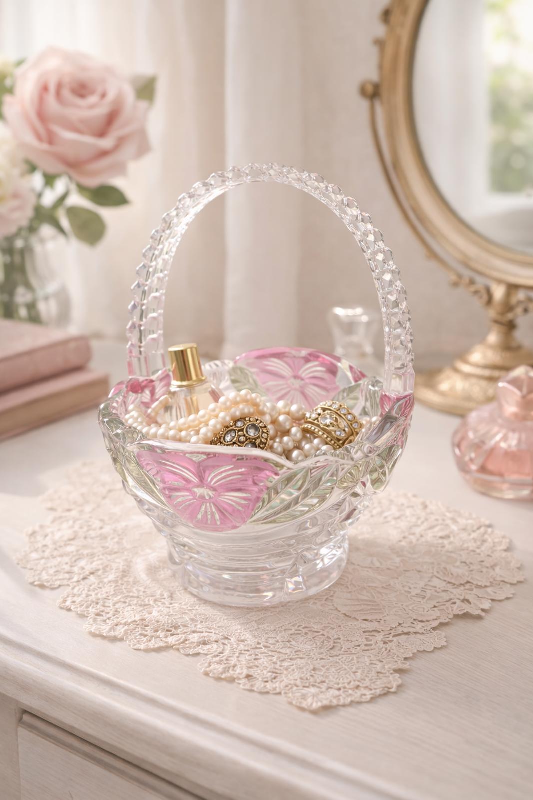 Anna Hutte Crystal Basket - Etsy