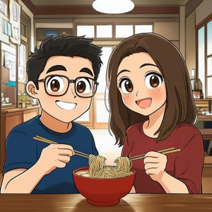 Custom Ghibli Style Portraits,Family Ghibli Portraits, Turn you into a Ghibli character, Ghibli Gift, Valentine's Gift, Couple Anime Potrait