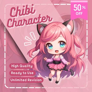 CUSTOM CHIBI CHARACTER | Custom Chibi Commission | Chibi | Fanart | High Quality Custom | Chibi Anime Art | Cute Anime Chibi | Chibi logo