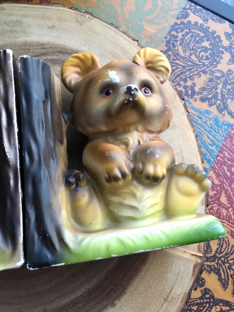 Vintage Bear Bookends / ESD Japan Bookends / Mid Century Etsy