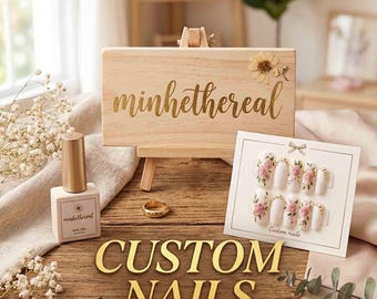 Custom Press On Nails -  Handmade, Floral Design, Luxury Nails, Reusable, Perfect Gift