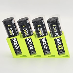 Ryobi 4V Battery Wall Mount | 3D Printed SKADIS Holder | USB Lithium Organizer image 1