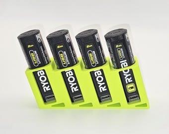 Ryobi 4V Battery SKADIS or Screw Wall Mount | Garage & Tool Wall Organizer | Minimalist Mounts
