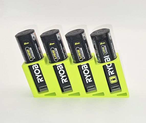Ryobi 4V Battery Wall Mount | 3D Printed SKADIS Holder | USB Lithium Organizer