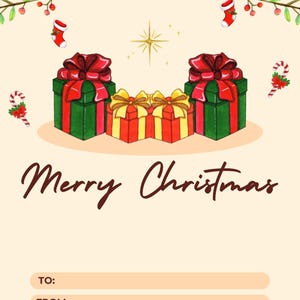 Rote und grüne verspielte illustrative Weihnachtskarte, digitale Datei