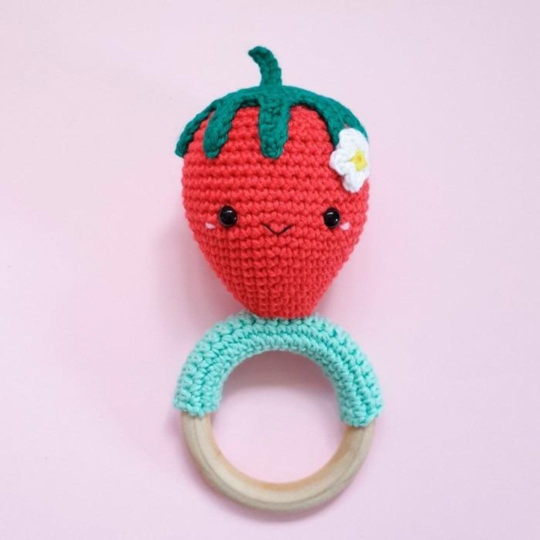 Crochet Strawberry Rattle Pattern, French/english Pdf Pattern ...