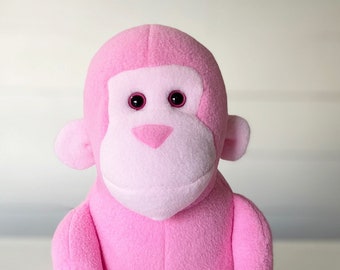 Pink Stuffed Monkey Toy