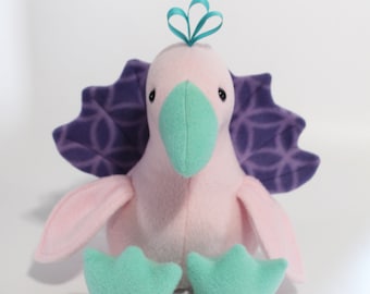 Pretty Pink Peacock Plush Toy