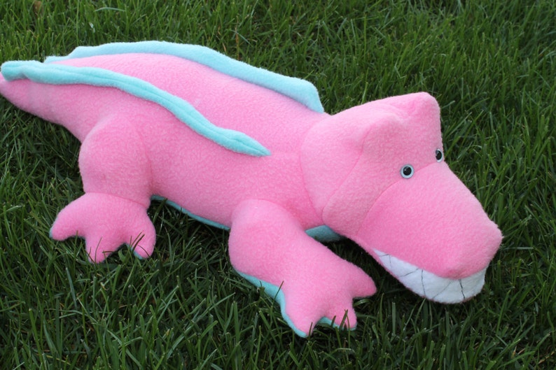 Pink and Aqua Crocodile image 2