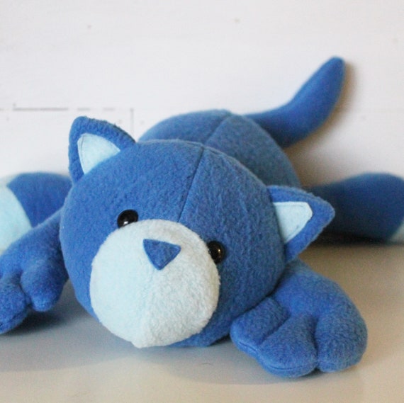blue stuffed cat