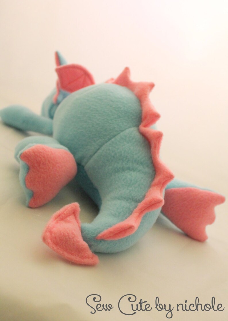 Aqua and Pink Plush Baby Dragon image 6