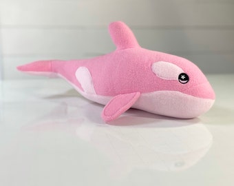 Pink plush orca whale