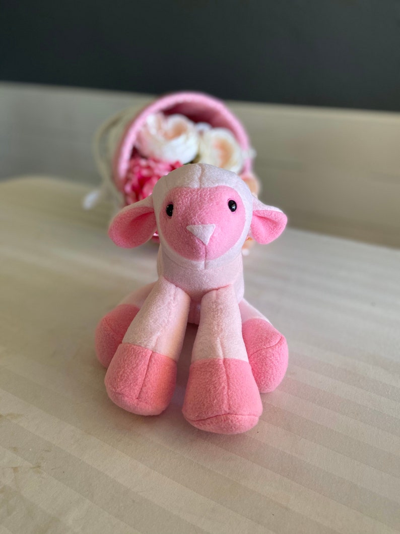 pink lamb stuffed animal