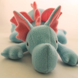 Aqua and Pink Plush Baby Dragon image 5