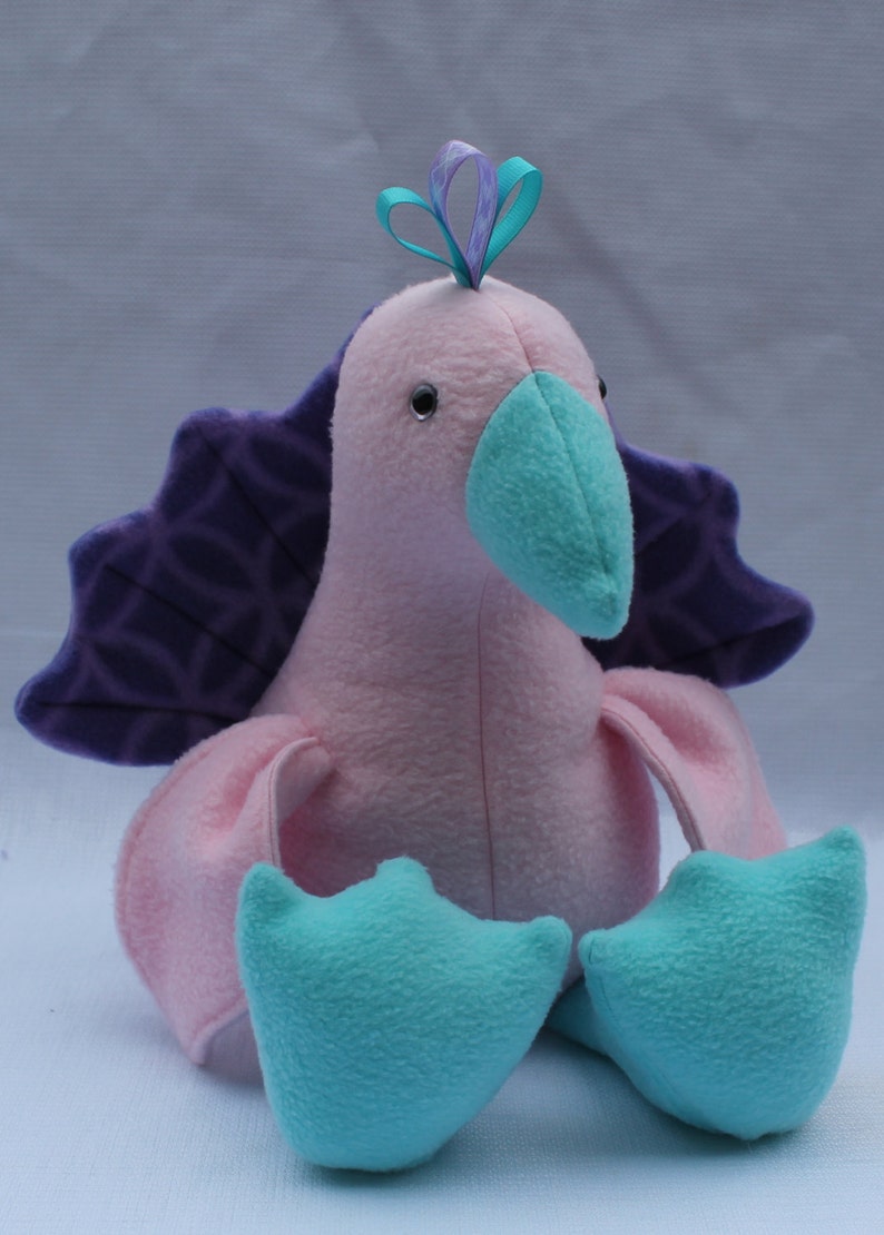 Pretty Pink Peacock Plush Toy | Etsy