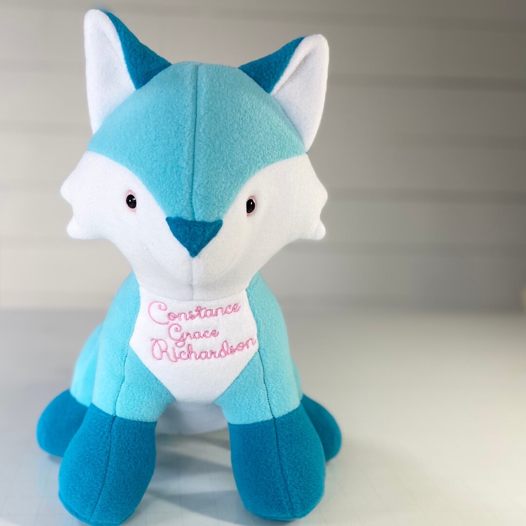 Aqua Plush Fox Toy - Etsy