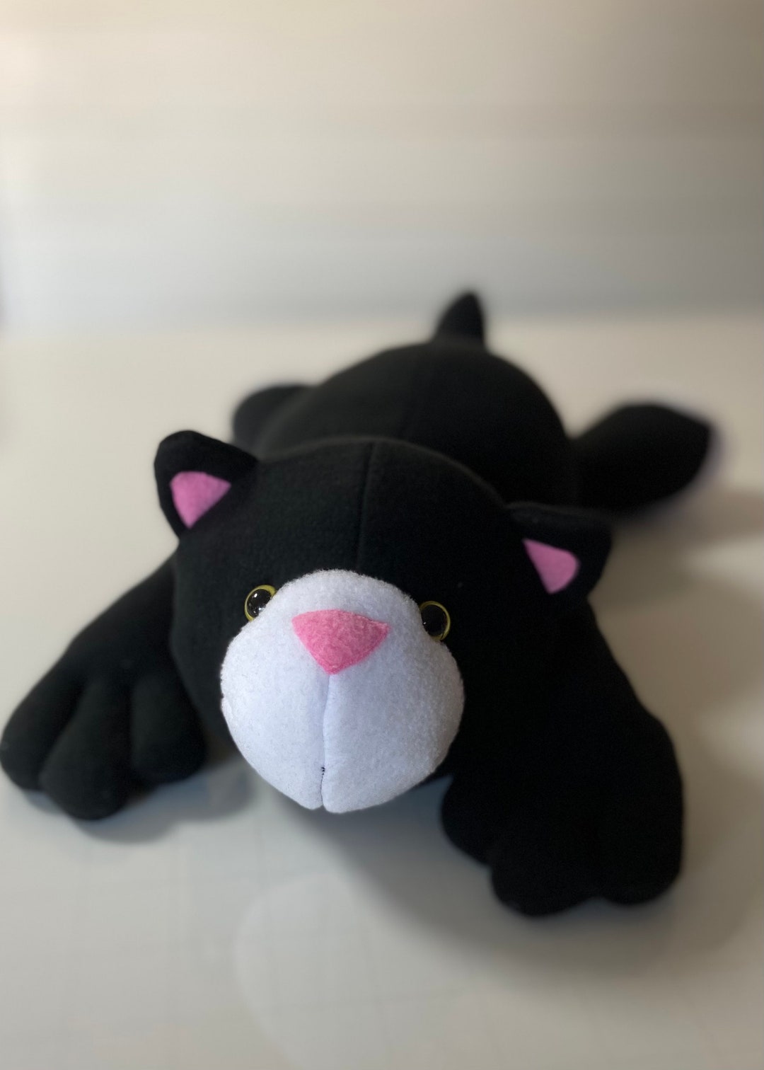 Black and White Plush Cat - Etsy