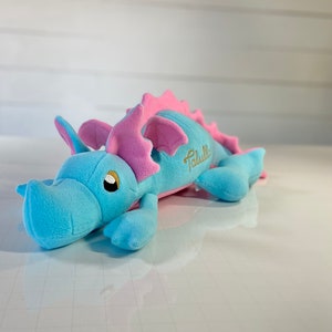 Aqua and Pink Plush Baby Dragon image 1