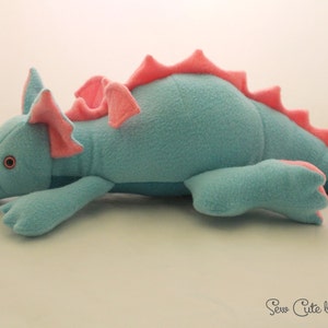 Aqua and Pink Plush Baby Dragon image 4