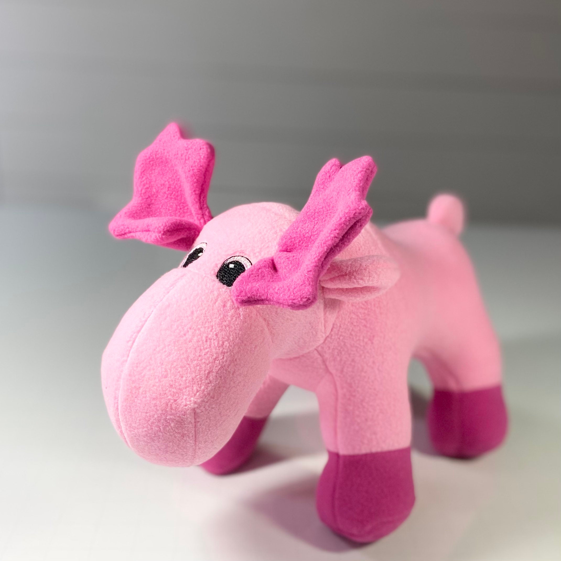 Pink Moose Plush Toy Etsy New Zealand