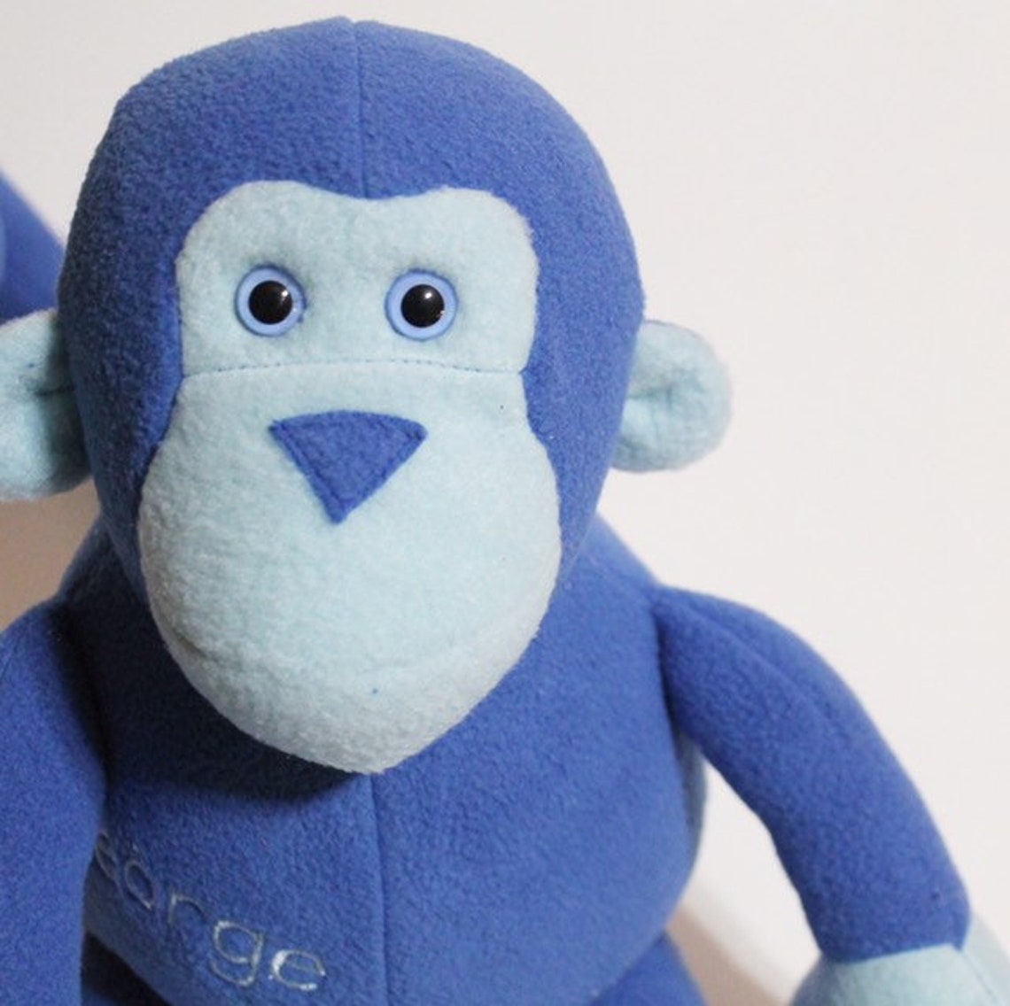 Blue Stuffed Monkey Toy Etsy