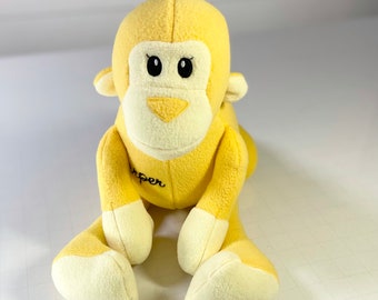 Yellow Stuffed Monkey Toy - Etsy