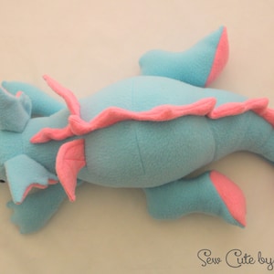 Aqua and Pink Plush Baby Dragon image 7