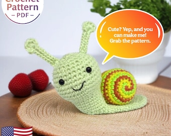 Gehaakt slakpatroon: amigurumi tuindierenspeelgoed (pdf-download, VS-voorwaarden)