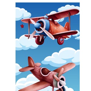 Toy Airplane Quilt Panel and Blocks, 6, 8 or 10 Blocks, Quilt In A Day, Easy Quilt,