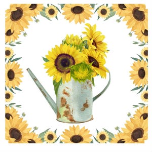 Sunflower Arrangements Quilt Panel/Blocks, Kona Cotton Quilt Fabric, Sunflower Quilt DIY, Coordinating Fabric, Door Panel