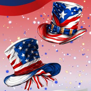 Quiltpaneel en blokken patriottische cilinderhoed, Kona-katoenquiltstof, patriottische quilt DIY, hoge hoed quiltpaneelblokken, stoffencollectie
