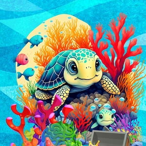 Baby Turtle Quilt Panel and Blocks, Kona Cotton Quilt Fabric, Turtle Quilt  DIY, Happy Turtles, Creative Quilt