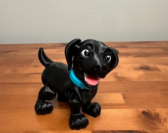 Articulated Black Lab: Flexi Puppy, Moveable Legs