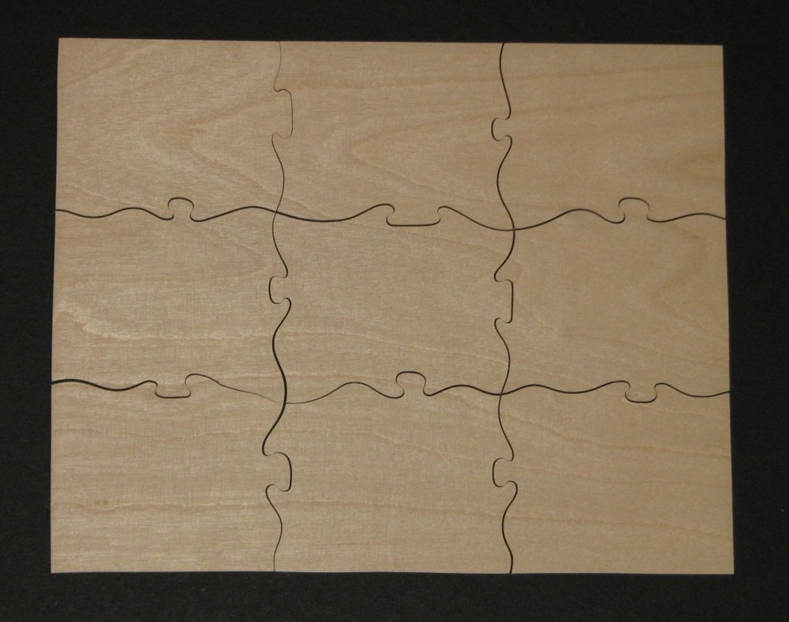 Plain Wood Puzzle 8 X 10 9 large pieces A Hand Cut Wooden Etsy