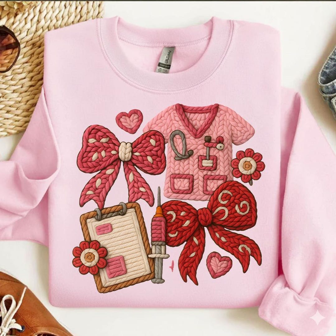 Nurse Valentine Coquette PNG, Pink Valentine Nurse Shirt Design ...